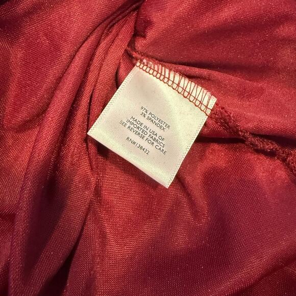 ModCloth Suits You Well Burnout Wrap‎ Bodysuit 1X Crushed Wine Red Velvet Floral - Picture 7 of 9